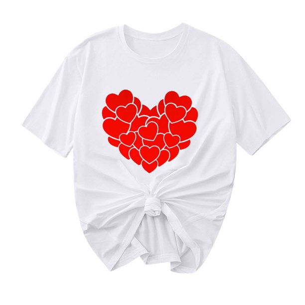 Camisetas de Manga Corta para Mujeres, Camiseta de Cuello Redondo Impresa de Moda, Primavera Y Verano Casual