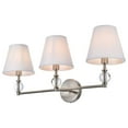 thumbnail image 3 of Bethany 3 lights bath sconce in satin nickel with white fabric shade, 3 of 5