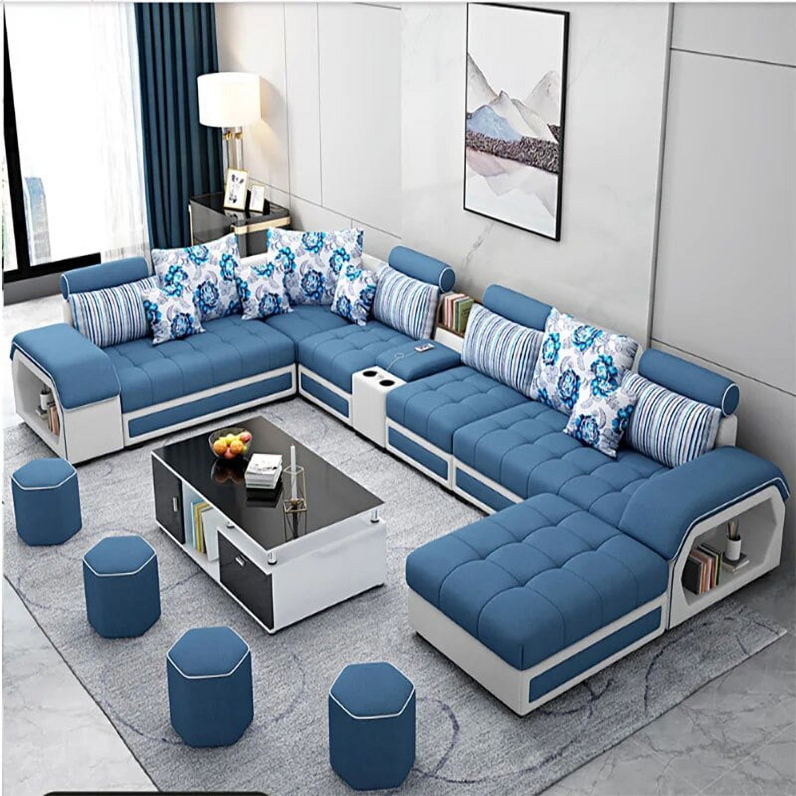 KAISERINC Fabric Adjustable Sectional Sofa