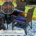 thumbnail image 5 of Alpha Joy 8 Pieces Outdoor Patio Dining Set with Rattan Chairs, Metal Table & 13 ft Beige Umbrella for 6, 5 of 14
