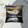 thumbnail image 2 of Fenyluxe Black and White Lake Range Pillow Covers for Couch Sofa Indoor Outdoor Decorative Pillow Case Aesthetic Decor 1PC 24x24in, 2 of 5