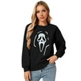 thumbnail image 4 of Cogild Spooky Scream Face Halloween Festival Sweatshirt for Womens Cozy Hollwenns Graphic Pullover Sweatershirts for Womens, 4 of 7