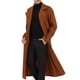 thumbnail image 4 of Abrigo de invierno para hombres Inspire Chic, abrigo de doble botonadura con solapa de muesca, color sólido, marrón, 4 of 7