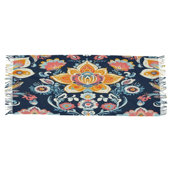 BZSMCE Women Scarf Bohemia Blossom Seamlee Printing Simple Pattern Soft Warm Long Large Scarves