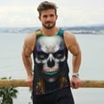 thumbnail image 6 of Fotbe Modern Abstract Colorful Skull C Pattern Men's Quick Dry Workout Tank Top Gym Muscle Tee Fitness Bodybuilding Sleeveless T Shirt Breathable Workout Shirt-, 6 of 9