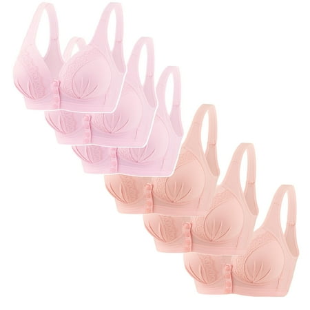 Jgppe Womens Cute Front Closure Bras No Wire 6 Pack Comfort Full Coverage Seamless Breathable Shape Everyday Bra