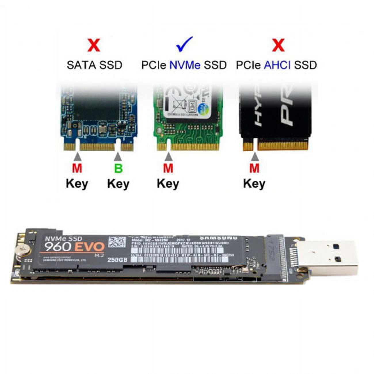 JSER USB 3.0 to NVME M-key M.2 NGFF SSD External PCBA Conveter Adapter with Flash Disk Case