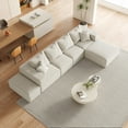 thumbnail image 5 of Modern Upholstered Sectional Boneless Couch Set,Modular 132" L Shaped Sectional Living Room Sofa Set with 6 Pillows,Free Combination Sofa Couch for Living Room,Bedroom (Beige), 5 of 11