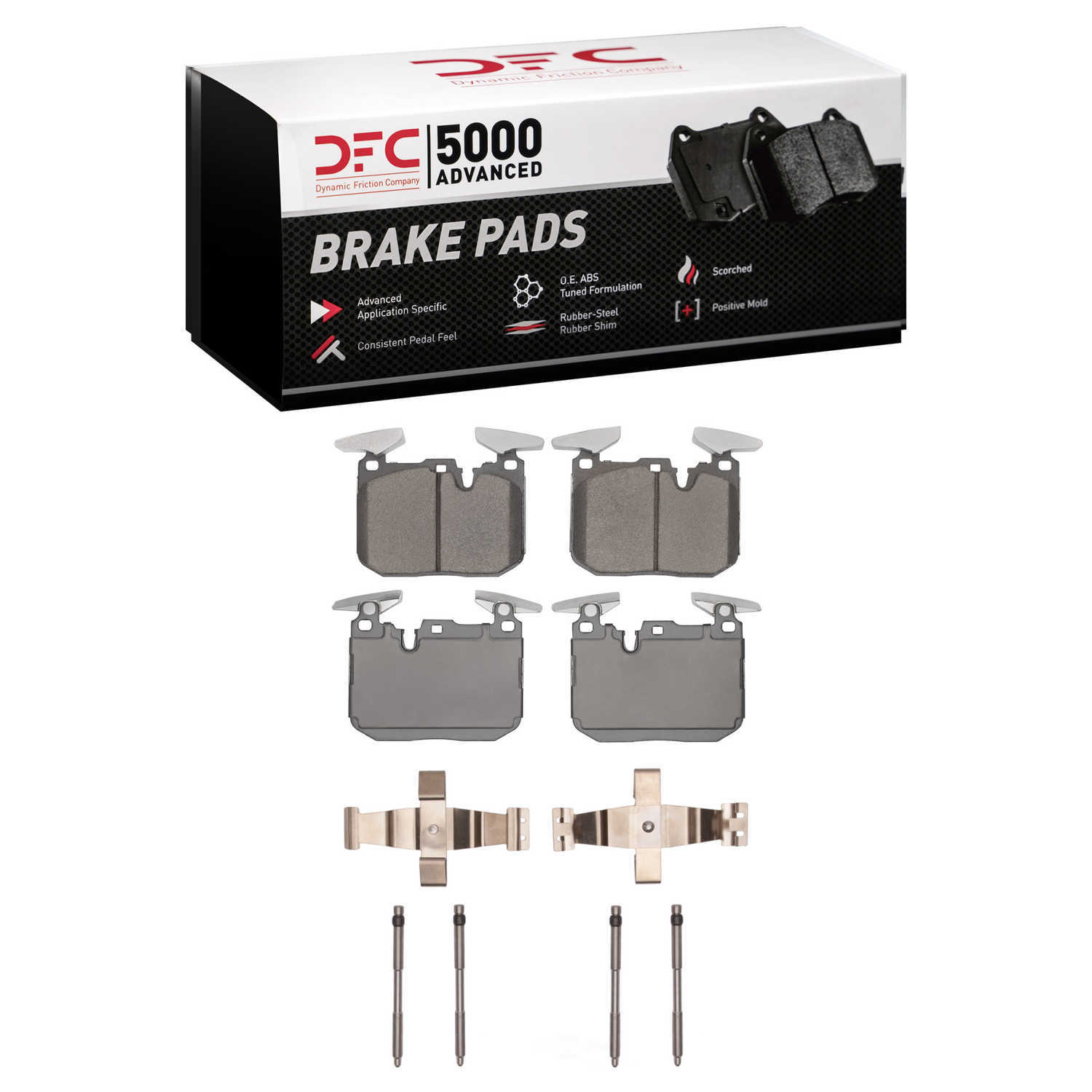 Dynamic Friction Company 1551-1609-01 DFC 5000 Advanced Brake Pads - Ceramic and Hardware Kit - OE