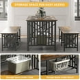 thumbnail image 4 of DWVO Dextrus 3-Piece Dining Room Set, Industrial Kitchen Table Set with Rectangular 63"Dining Table and Dining Bench with Metal Frame - Rustic Brown & Black, 4 of 9