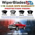 thumbnail image 2 of 2000 Dodge Ram 1500 Beam Wiper Blades Wipers w/1yr Warranty (Set of 2), 2 of 5