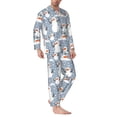 thumbnail image 2 of Sikiie Happy Snowmen Snowfall Mens Pajama Set, Soft Warm Long Sleeve Sleepwear, Cozy Button-Down Pjs for Men-Medium, 2 of 7