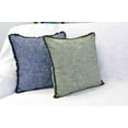 thumbnail image 3 of Set of 2 Decorative Fringe Organic Cotton Throw Pillow Covers Boho Farmhouse Cushion Cover with Tassels Linen Like Textured Accent Pillowcases for Bed Couch Chair Sofa Living Room,16×16 Inch,Blue, 3 of 10