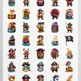 thumbnail image 4 of 35pcs-50pcs Cartoon Pirate Stickers Adventure Skeleton Stickers Nautical PVC Stickers for Laptops Suitcases Notebooks, 4 of 9