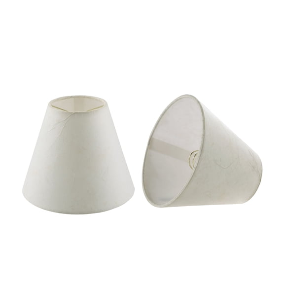 Aspen Creative 32672-2 Small Hardback Empire Shape Chandelier Clip-On Lamp Shade Set (2 Pack), Transitional Design in Off White, 6" bottom width (3" x 6" x 5")