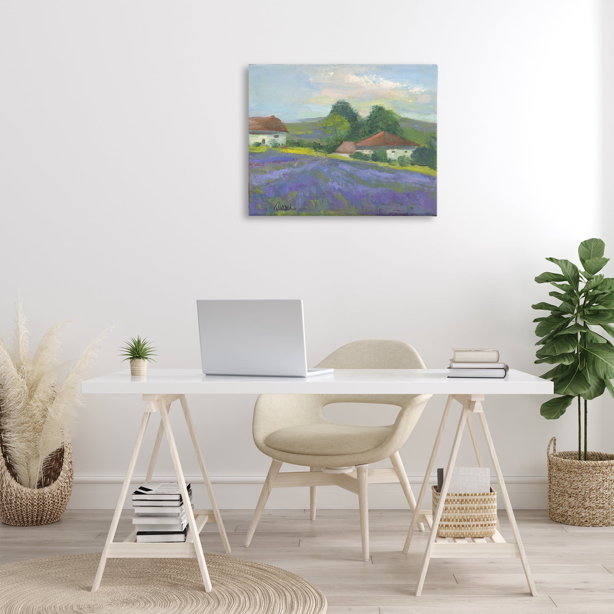 Stupell Industries Lovely Lavender Farmland Landscape & Nature Painting Wrapped Canvas Art Print Wall Art, 30 x 24