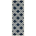 thumbnail image 2 of SAFAVIEH Chatham Henry Geometric Quatrefoil Wool Runner Rug, Dark Blue/Ivory, 2'3" x 5', 2 of 9