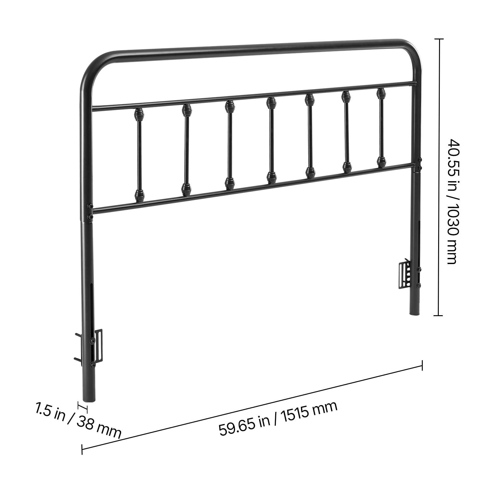 KFFKFF Queen Size Headboard, 59.65 x 40.55 inches Metal Headboard with Height Adjustable,   Sturdy Headboard Suitable for Bedrooms, Hotel, Guesthouse