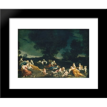 Cupids Disarming Sleeping Nymphs 20x24 Framed Art Print by Giuseppe Maria Crespi