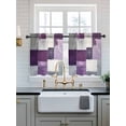 thumbnail image 2 of Rustic Purple Tier Curtains 36 Inch Length,Sheer Curtains for Bedroom Living Room Window Abstract Oil Painting Grunge Art Ombre Rod Pocket Drapes Kitchen Curtains Small Half Window 27.5"x36" 2 Panels, 2 of 6
