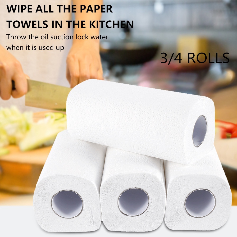3/4 Rolls Disposable Dish Cloths Kitchen Rag Tissue Paper Towel 210