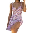 thumbnail image 5 of IROINNID Women's Sleeveless Sundress V-Neck Crushed Flower Dress Chiffon Dress Prints Dress, 5 of 8