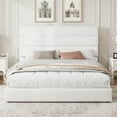 thumbnail image 4 of Amolife Queen Size Storage Platform Bed Frame with 4 Drawers & Upholstered Velvet Slat Headboard, White, 4 of 12