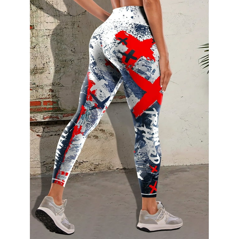 Graffiti print leggings hot sale