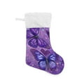 thumbnail image 5 of RMDQTR Christmas Stockings for Xmas Gifts - Large Size Festive Holiday Decor for Family Shimmering Purple Butterflies, 5 of 8