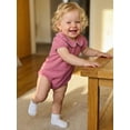 thumbnail image 6 of BemeyourBBs Newborn Baby Girls Summer Clothes Bubble Romper Outfit Puff Short Sleeve Peter Pan Doll Collar Bodysuit Jumpsuit Playsuit, 6 of 9