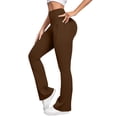 thumbnail image 2 of Yoga Pants JIANLAI - Ribbed High Waist Flare Stretchy Butt Lifting for Gym Casual Daily (S-XL) Brown, 2 of 5