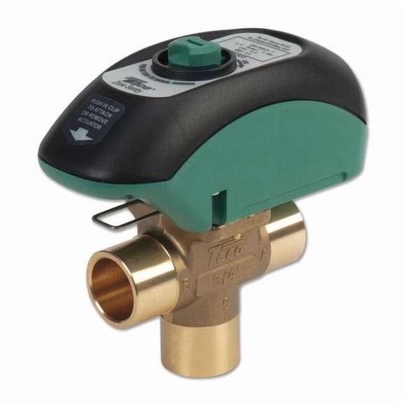 Taco Motorized Zone Valve,NC,Brass,3/4inSweat Z075C3-2