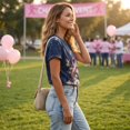 thumbnail image 4 of Domzest Women Breast Cancer Awareness Tie Dye T Shirt Short Sleeve Round Neck Casual Graphic Tee Pink Ribbon Support Survivor Gift Summer Top Navy M, 4 of 6