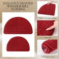 thumbnail image 5 of 2 Pcs Red Kitchen Rugs 15 x 22 Inches 18 x 30 Inches Kitchen Mats Non Skid Washable Doormat Indoor Entrance Absorbent Standing Half Circle Carpet for Home Floor Patio Garage Door Laundry Room Red, 5 of 5