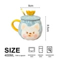 thumbnail image 2 of Taza de cerámica con corona de oso bonito de 400ml, taza creativa con personalidad para desayuno y leche, taza con animal de dibujos animados, 2 of 5