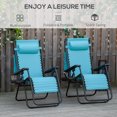 thumbnail image 4 of Outsunny 2 Piece Foldable Lounge Chair with Canopy Shade, Sky Blue, 4 of 10