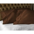 thumbnail image 2 of 2 Piece Luxury Pillow Cases, 400 Thread Count, 100% Egyptian Cotton, Soft and Luxury - King / Cal King ( 20" x 40" ) - Chocolate Stripe, 2 of 6