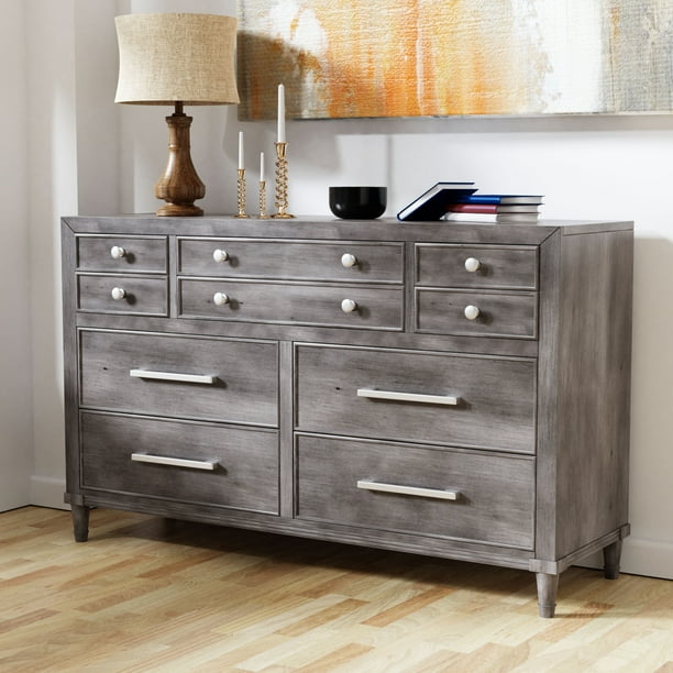 Furniture Of America Hax Contemporary Grey Solid Wood Dresser