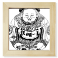 thumbnail image 1 of La cultura china dinastia Qing dibujo de linea Pantalla de escritorio de pared de fotograma cuadrado, 1 of 4