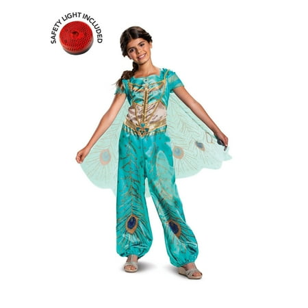 Girl's Jasmine Teal Classic Halloween Costume - Aladdin Live