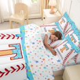 thumbnail image 4 of jejeloiu Monogrammed T Letter 7-Piece Twin Bedding Sets,Baseball Theme Bedding Comforter Set For Boys Girls Reversible, 4 of 7