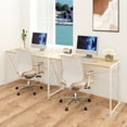 thumbnail image 3 of L-Shaped Computer Desk, Industrial Office Corner Desk - Split Into 2 Rectangle Desks, Wood Tabletop Home Gaming Desk with Metal Frame, Large 2 Person Table for Home Office Workstation, 3 of 10
