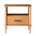 Walker Edison Transitional 1Drawer SpindleLeg Nightstand, Caramel