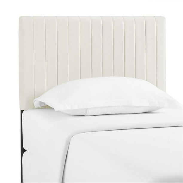 Modway Keira Velvet Twin Headboard in Ivory