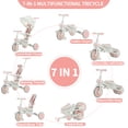 thumbnail image 2 of Triciclo JMMD Baby 7 en 1 multifuncional con asa para padres, color rosa, 2 of 6