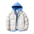 thumbnail image 1 of Yuyuzo Hoodies Puffer Jackets for Women Long Sleeve Stand Collar Drawstring Button Zipper Coats with Pockets, 1 of 5