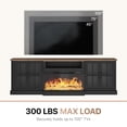 thumbnail image 6 of Sonegra 98" Farmhouse TV Stand with Fireplace for TVs up to 100", Media Entertainment Center with Adjustable Shelves and Large Storage Cabinets, for Living Room, Black, 6 of 10
