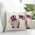 thumbnail image 6 of Clearance! Boovnll 4th of July Pillow Covers 18x18, Red White Blue Stars Stripe Linen Throw Pillow Covers - Patriotic Pillow Covers for Memorial Day Home Sofa Couch Decor, 4th of July Decorations, 6 of 6