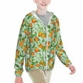 thumbnail image 2 of Cauagu Tangerine Print Sun Protection Jacket for Teen,Full-Zipper Long Sleeve Sun Shirts with Pockets UV Hoodie Shirts Outdoor Athletic Jacket-X-Large, 2 of 7