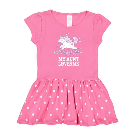 

Inktastic My Aunt Loves Me Unicorn Outfit Gift Baby Girl Dress
